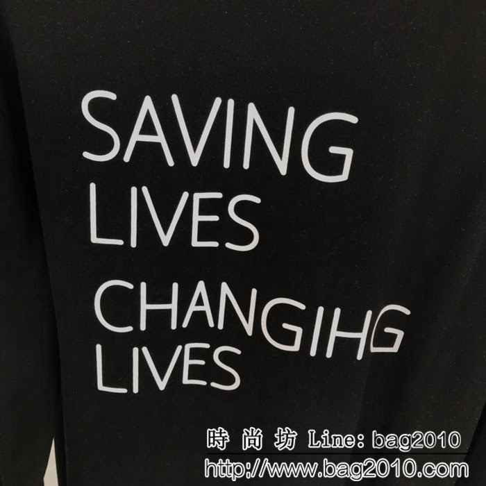 BALENCIAGA巴黎世家 18秋冬新款 世界糧食計畫署 黑色長袖T恤 巴黎最新款 情侶款 ydi1157
